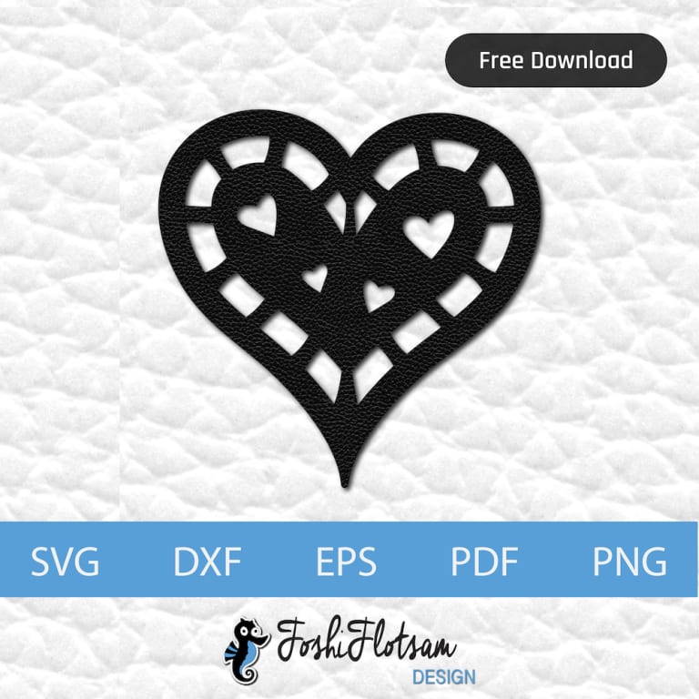 1 heart free clipart SVG file with four smaller hearts embedded in a larger heart.